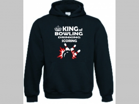 King of Bowling  mikina s kapucou stiahnutelnou šnúrkami a klokankovým vreckom vpredu 